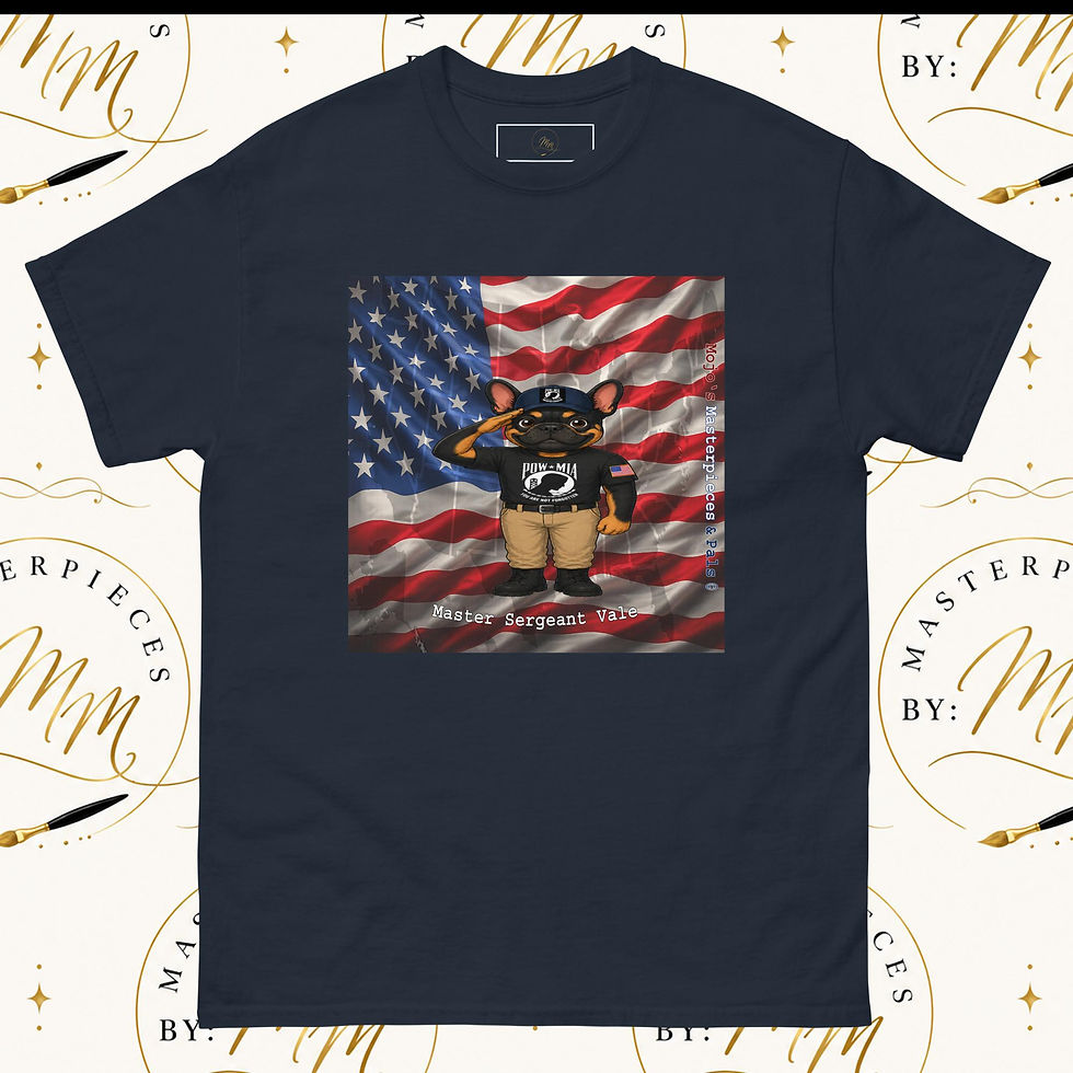 Thumbnail: French Bulldog Master Sergeant Vale Unisex Tee
