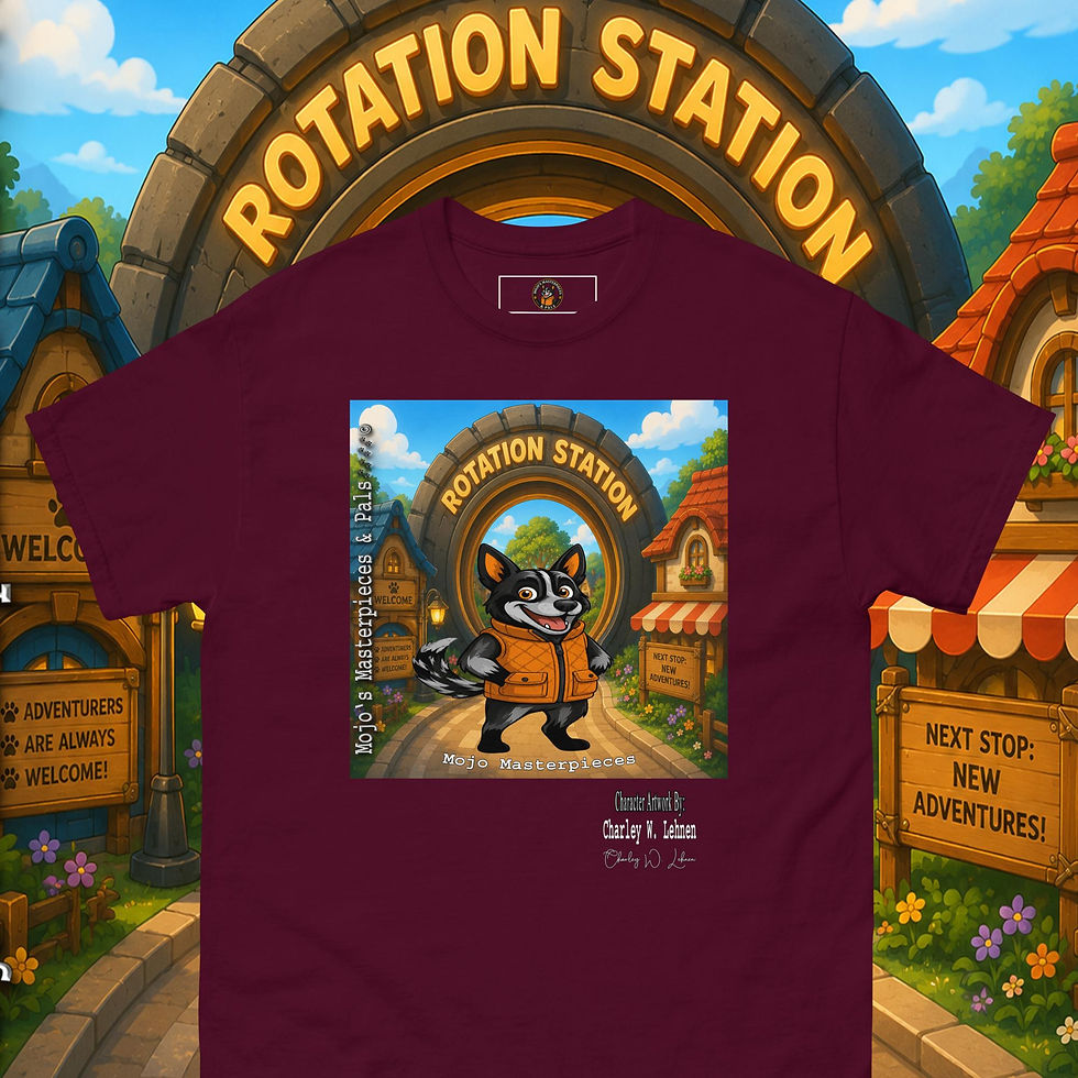 Thumbnail: Mojo Masterpieces M M & Pals Adult Unisex classic tee By Charley W. Lehnen