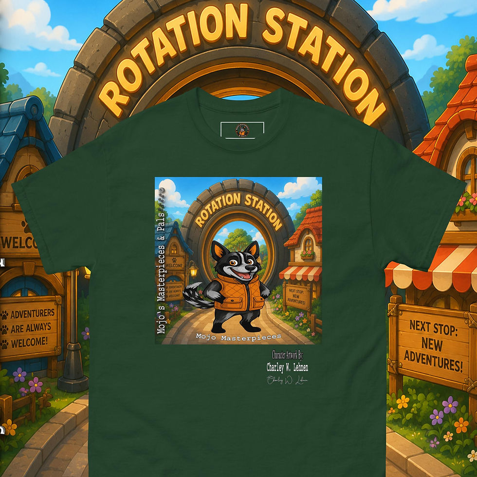 Thumbnail: Mojo Masterpieces M M & Pals Adult Unisex classic tee By Charley W. Lehnen