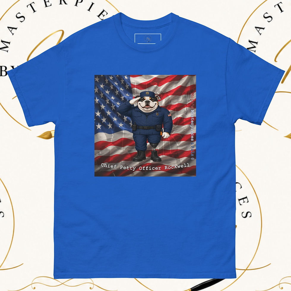 Thumbnail: English Bulldog Chief Petty Officer Rockwell Unisex Tee