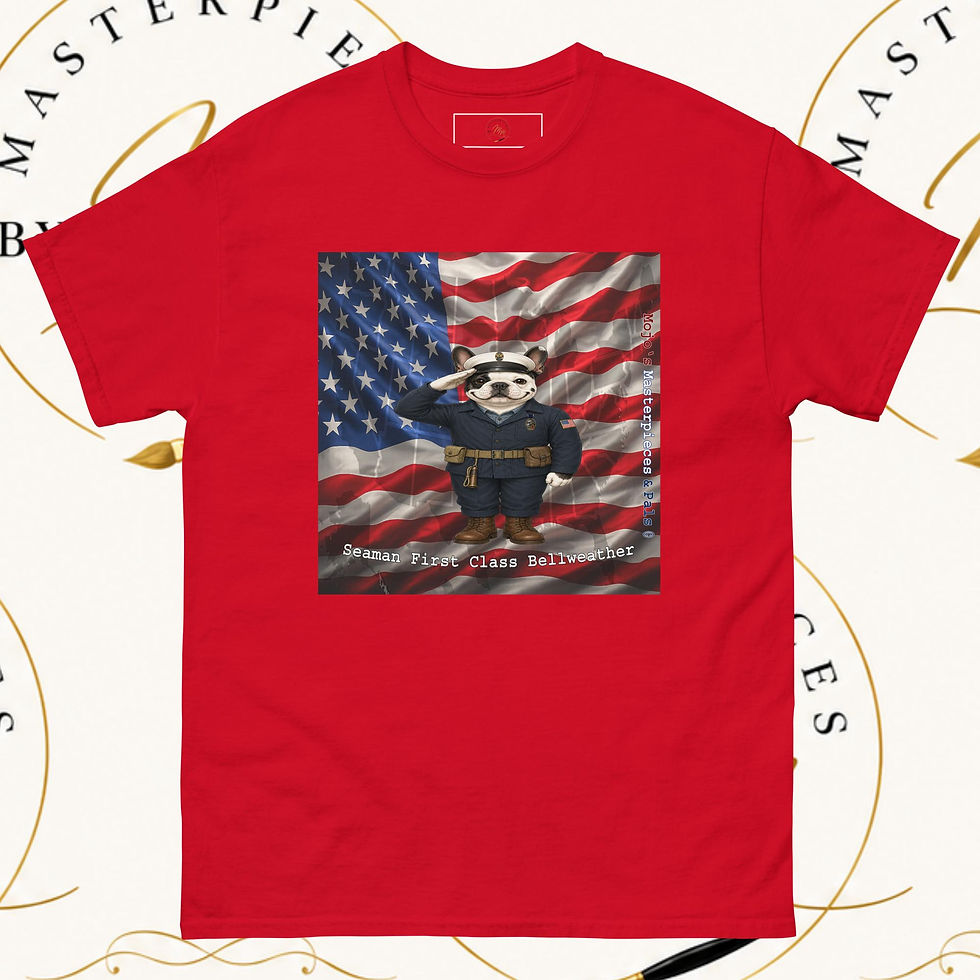 Thumbnail: French Bulldog Seaman First Class Bellweather Unisex Tee