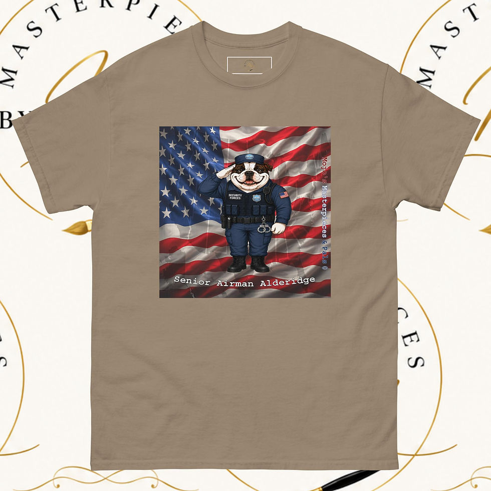 Thumbnail: English Bulldog Senior Airman Alderidge Unisex Tee