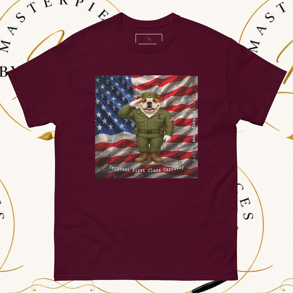 Thumbnail: English Bulldog Sergeant First Class Carraway Unisex Tee