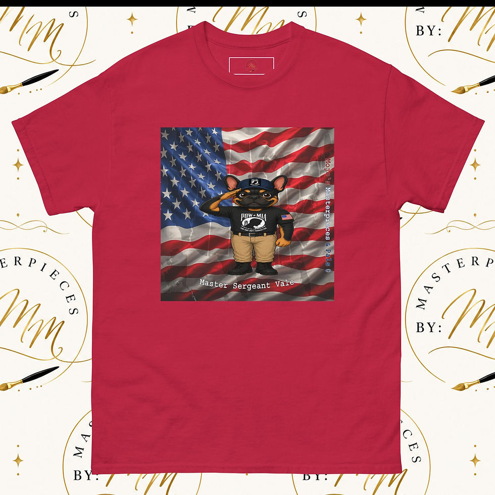Thumbnail: French Bulldog Master Sergeant Vale Unisex Tee