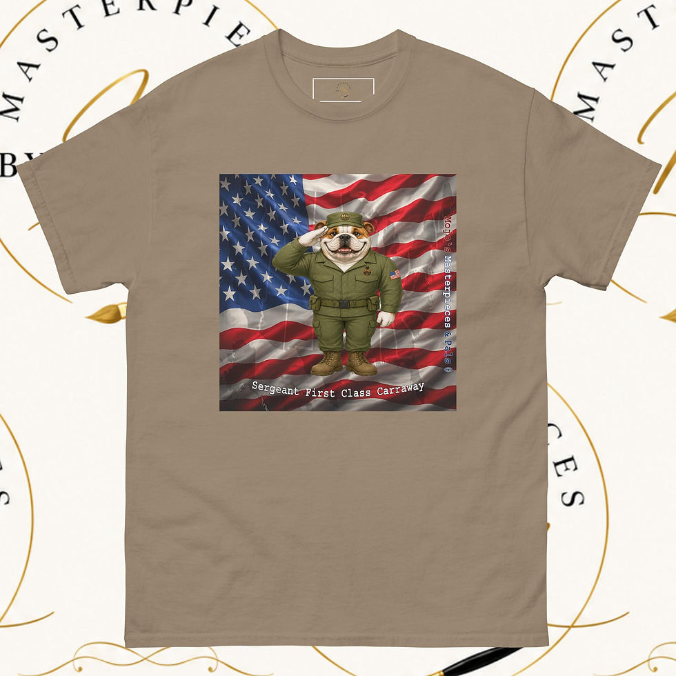 Thumbnail: English Bulldog Sergeant First Class Carraway Unisex Tee