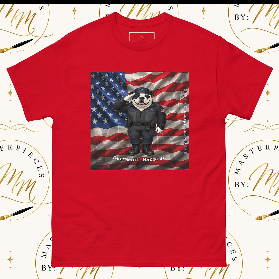 Thumbnail: English Bulldog Space Operations Veterans Sergeant Marsten Unisex Tee