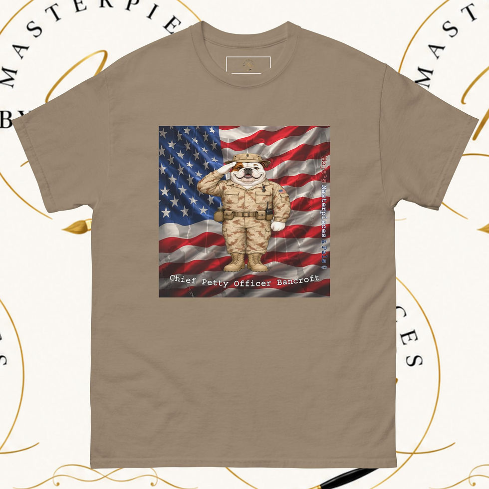 Thumbnail: English Bulldog Chief Petty Officer Bancroft Unisex Tee