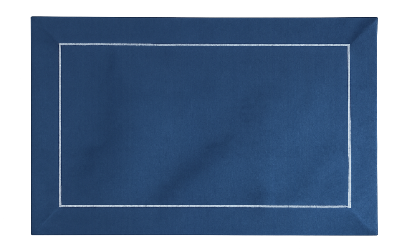 Jogo Americano Retangular Color Block Azul e Off White