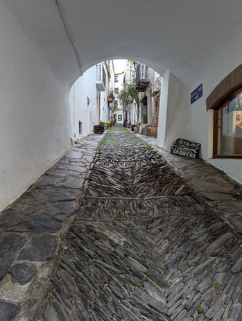 Cadaques cobblestone roads in old town