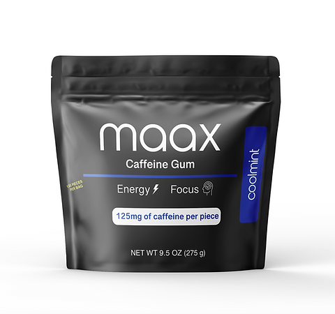 Coolmint - Maax Caffeine Gum Bag (125 pieces) | Maaxgum