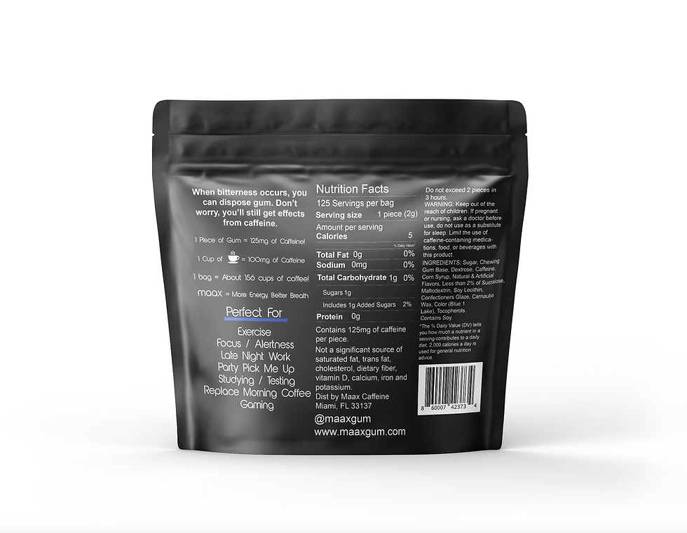 Thumbnail: Coolmint - Maax Caffeine Gum Bag (125 pieces)