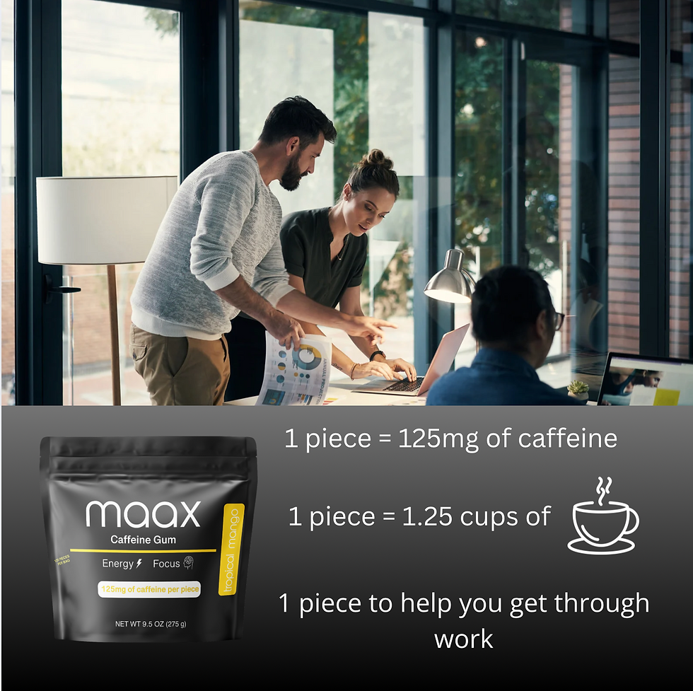 Thumbnail: Tropical Mango - Maax Caffeine Gum Bag (125 pieces)