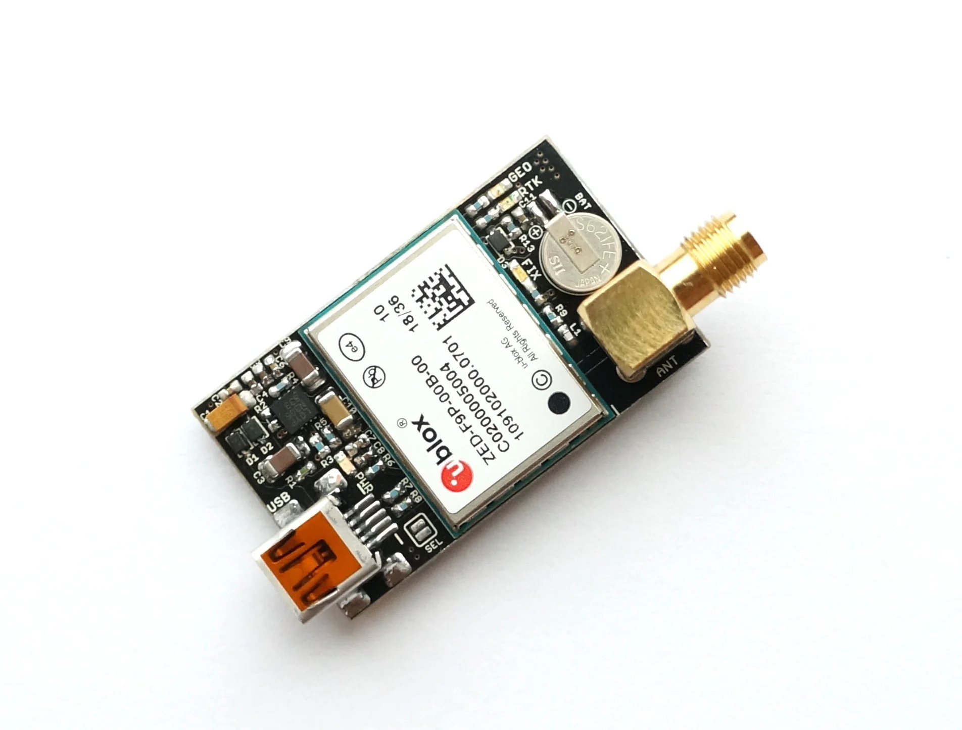 ZED-F9P RTK GNSS receiver board with SMA Base or Rover