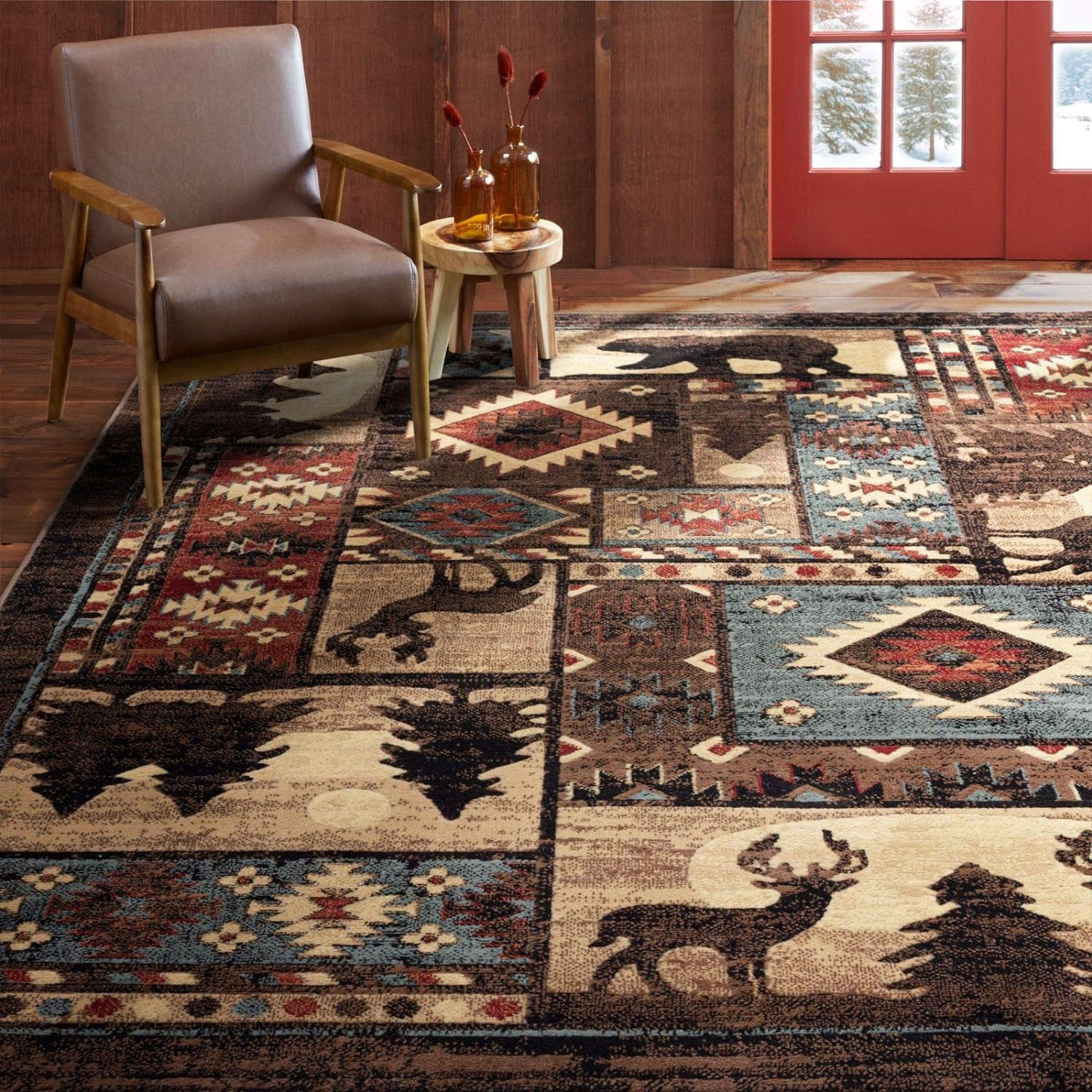 Buffalo Bear Rustic Area Rug