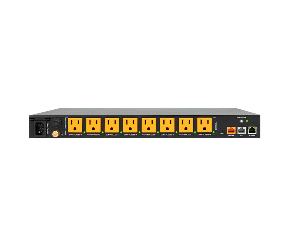 WattBox® 1U Integrated Faceplate IP Power Conditioner | 8 Individually Metered a
