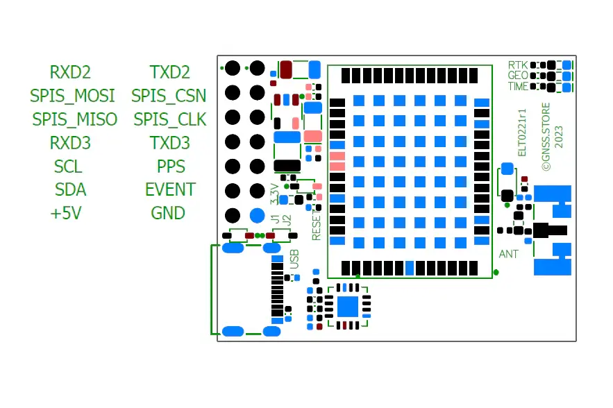 Thumbnail: UM980 InCase PIN RTK GNSS Receiver Board w/ USB-C