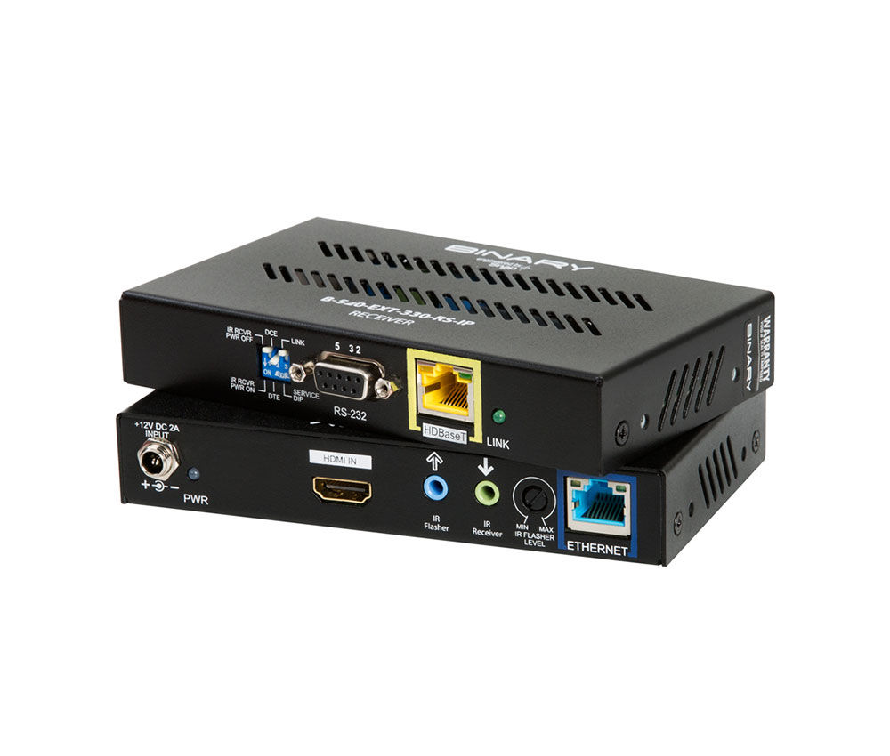 Binary™ 540 Series 4K Ultra HD HDBaseT Long-Range Extender with IR, RS-232 Ether