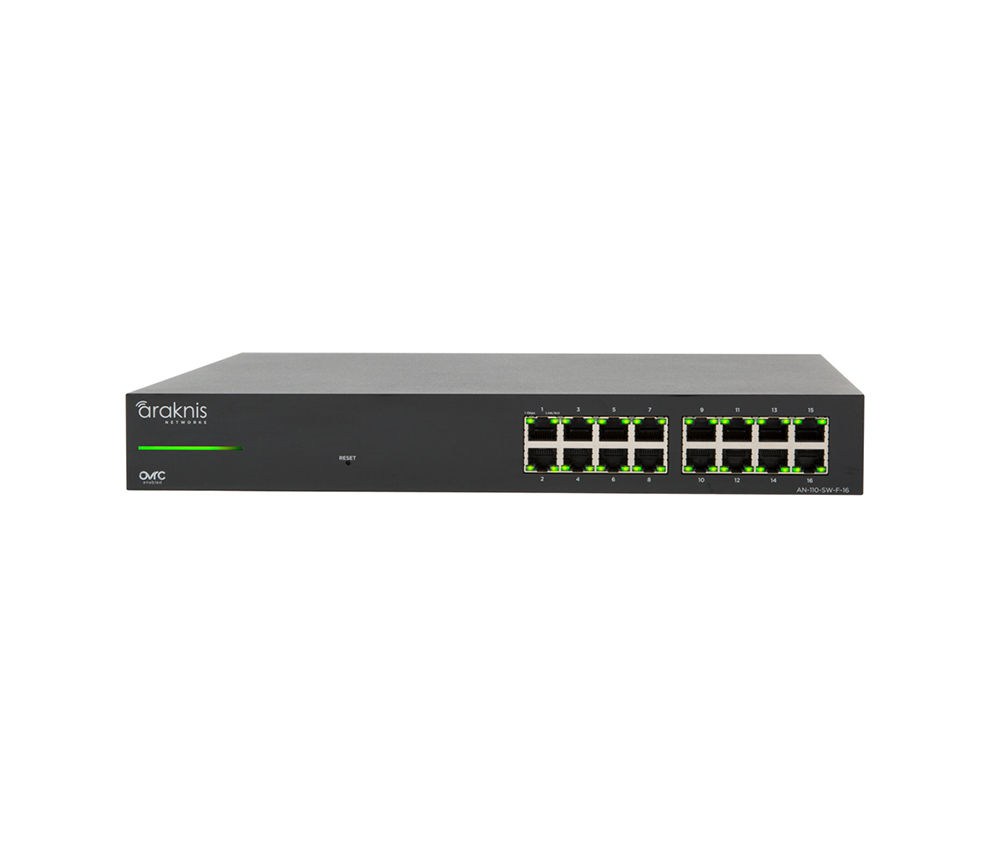 Araknis Networks® 110 Series Unmanaged+ Gigabit Switch | 16 Front Ports