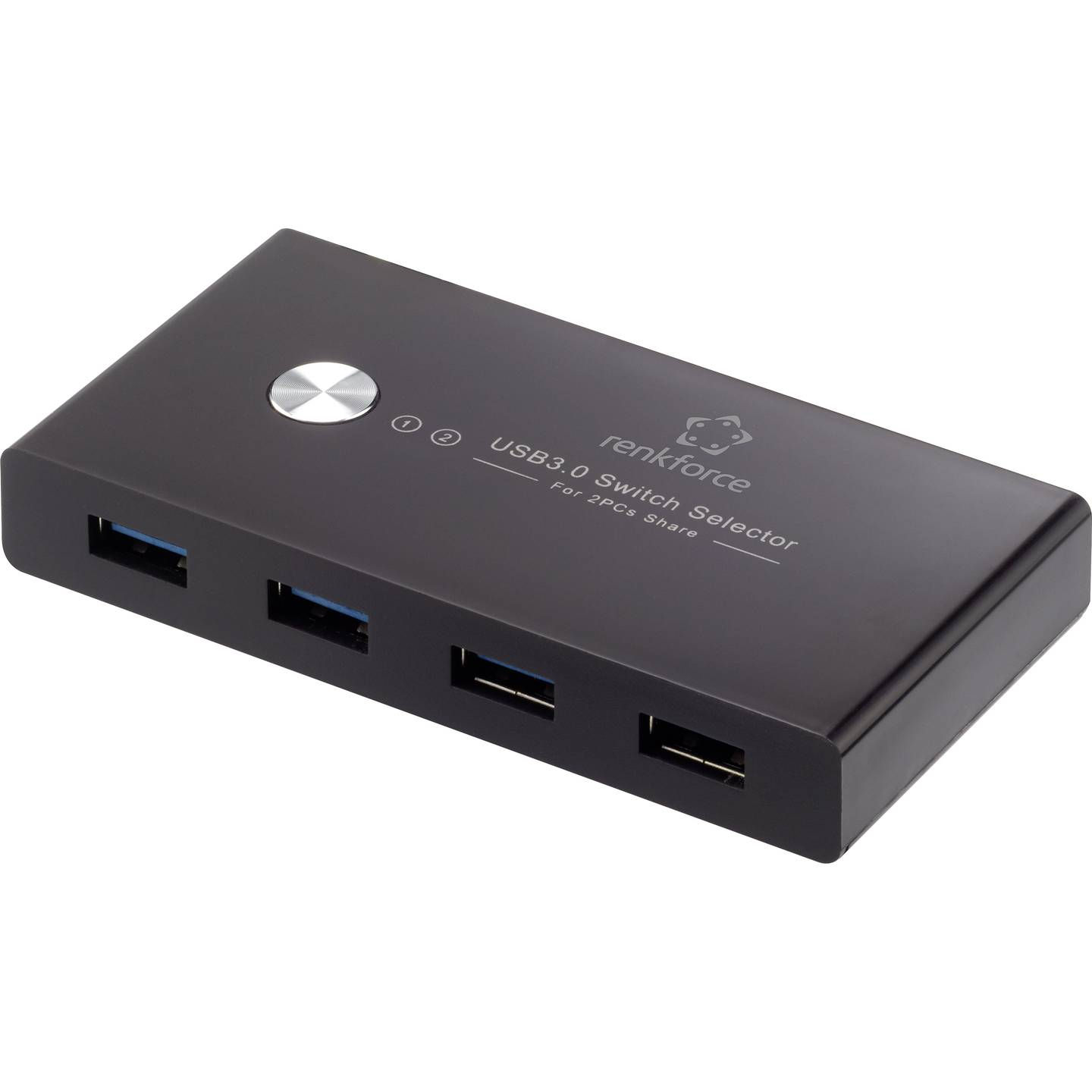 Renkforce RF-SHB-200 4 Port USB 3.2 Gen 1 Switch + Hub (USB 3.0) Black