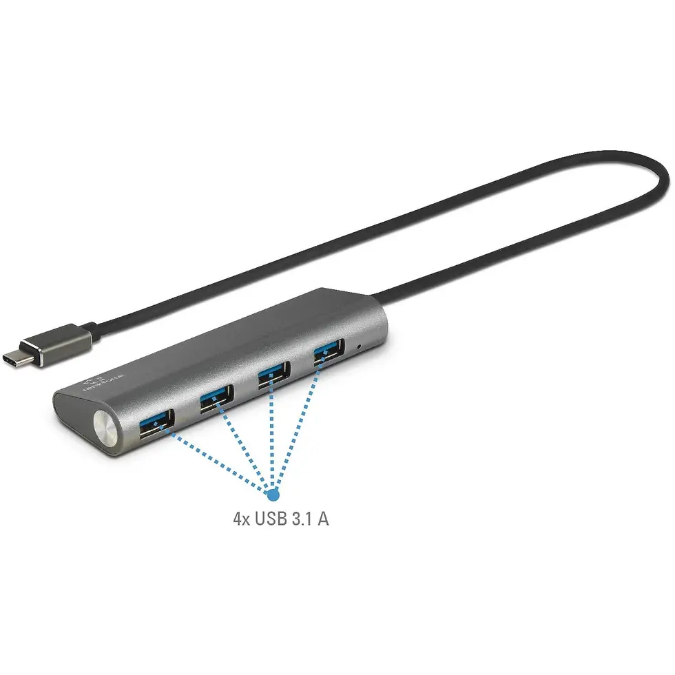 Renkforce 4 Port USB 3.1 Gen 1 Hub with Aluminum Housing Silver