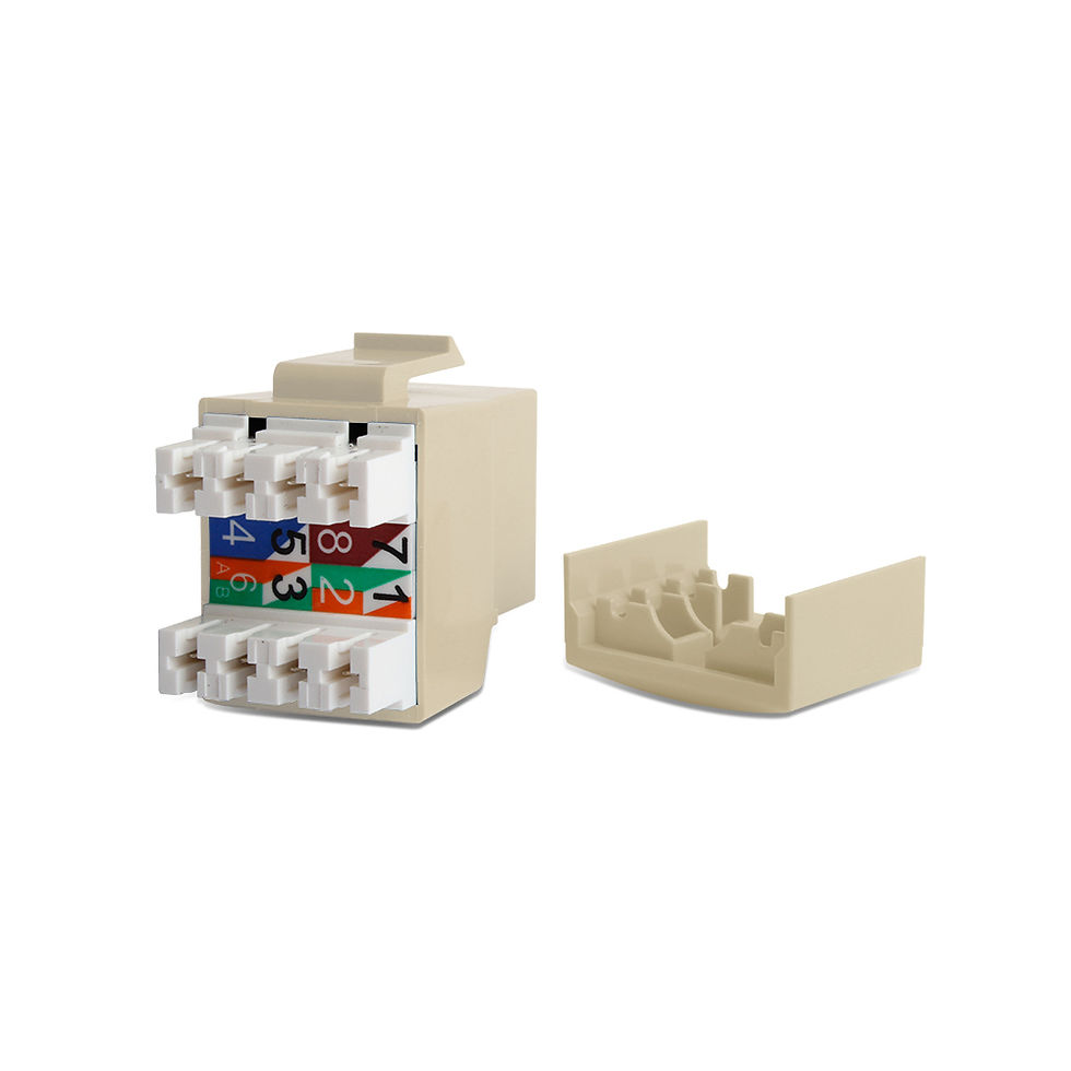 Thumbnail: Wirepath™ Cat 6 RJ45 UTP Keystone Insert - 180 Degree (Light Almond)