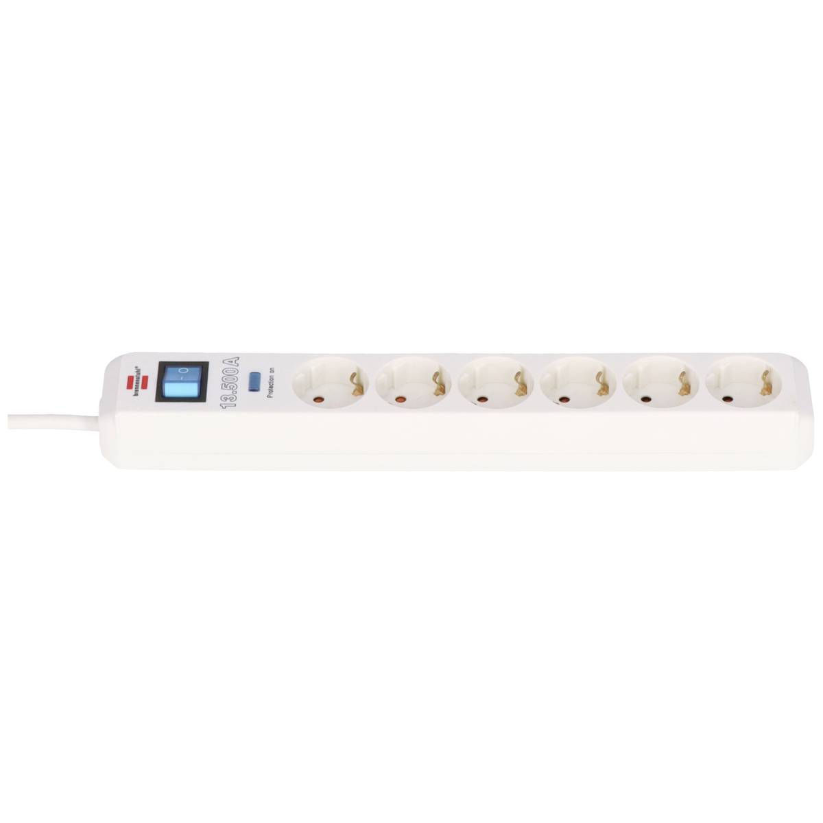 Brennenstuhl 1159720216 Surge Protection Socket Strip 6-Way White Protective