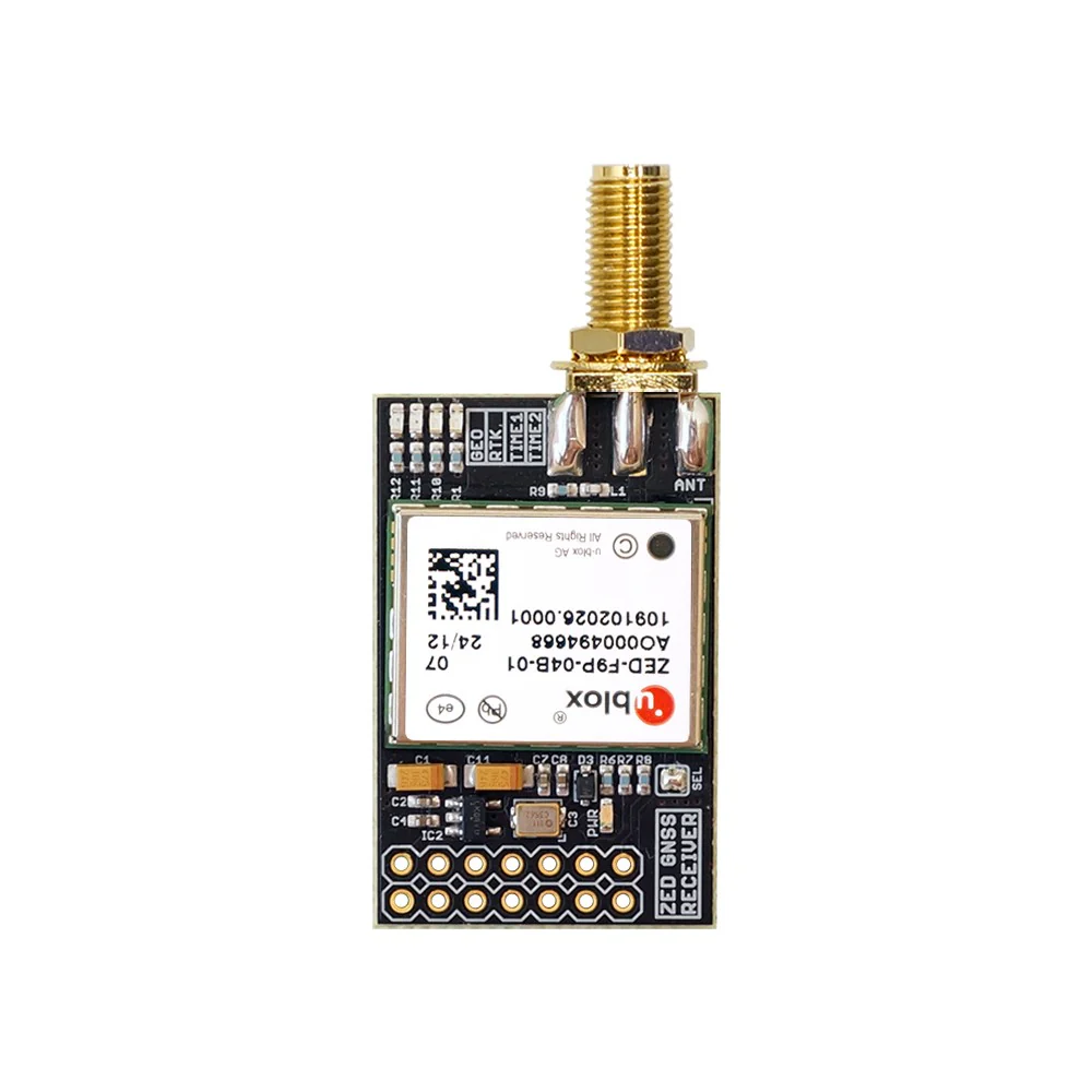 ZED-F9P RTK InCase PIN GNSS receiver board with SMA Base or Rover