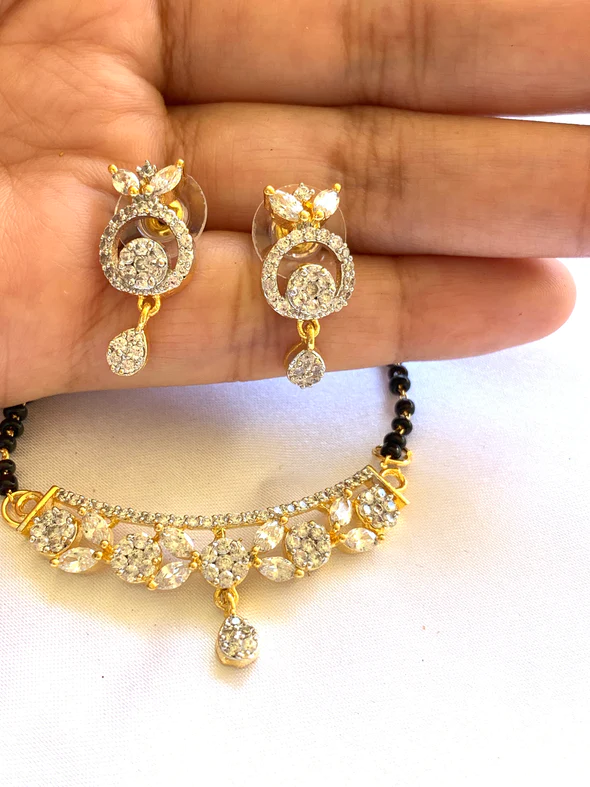 Gold plated and American Diamond Mangalsutra for Women