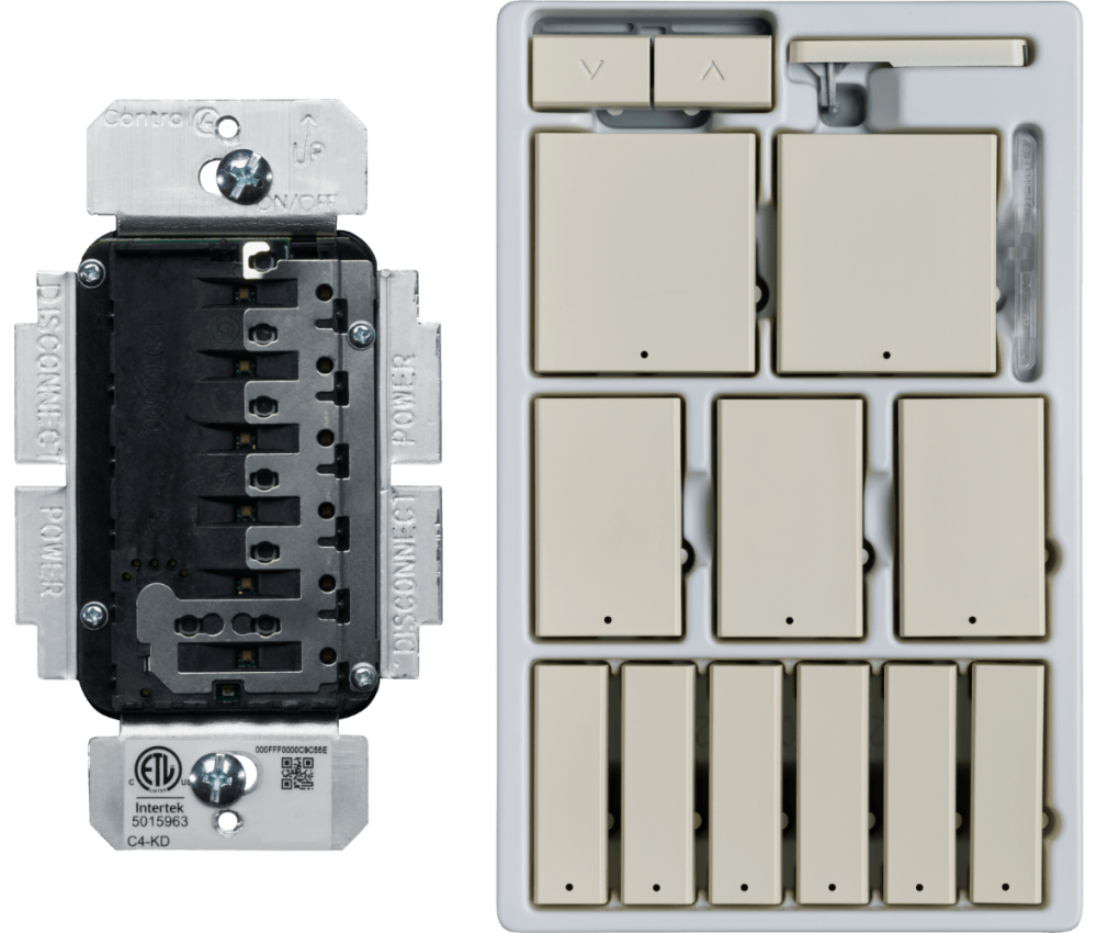 Control4® Contemporary 120V Keypad Dimmer - Biscuit