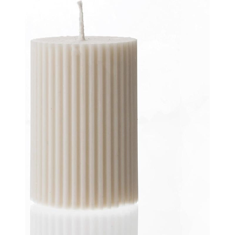 Roman Tall Ribbed Pillar Candle