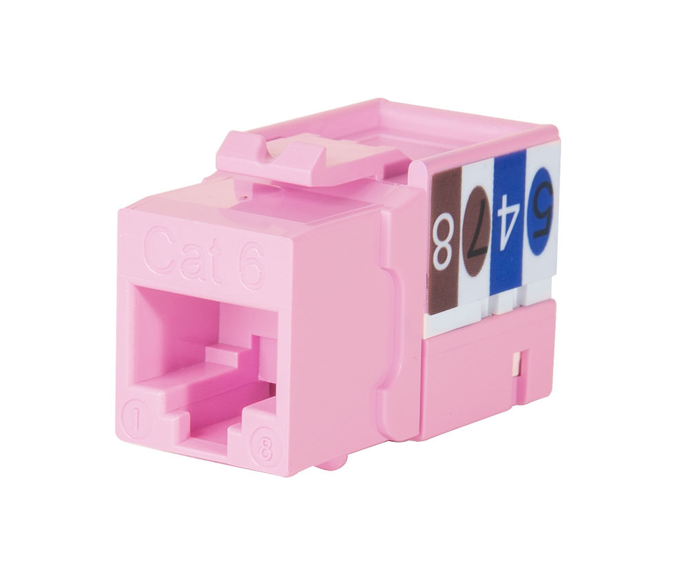 Wirepath™ Cat 6 RJ45 UTP Keystone Insert - 90 Degree (Pink)