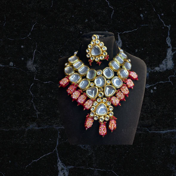 Thumbnail: Indian Necklace set, Indian Jewelry, Bridal Jewelry, Traditional Jewelry, Kundan