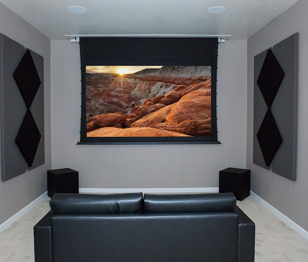 Dragonfly™ Recessed Motorized Tab Tension Ultra White Projection Screen - 110" S