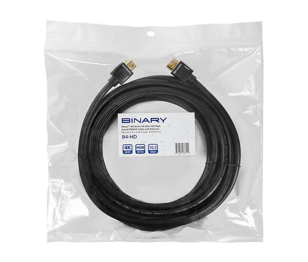 Thumbnail: Binary™ B4 Series 4K Ultra HD High Speed HDMI® Cable with Ethernet -Box of 20 |