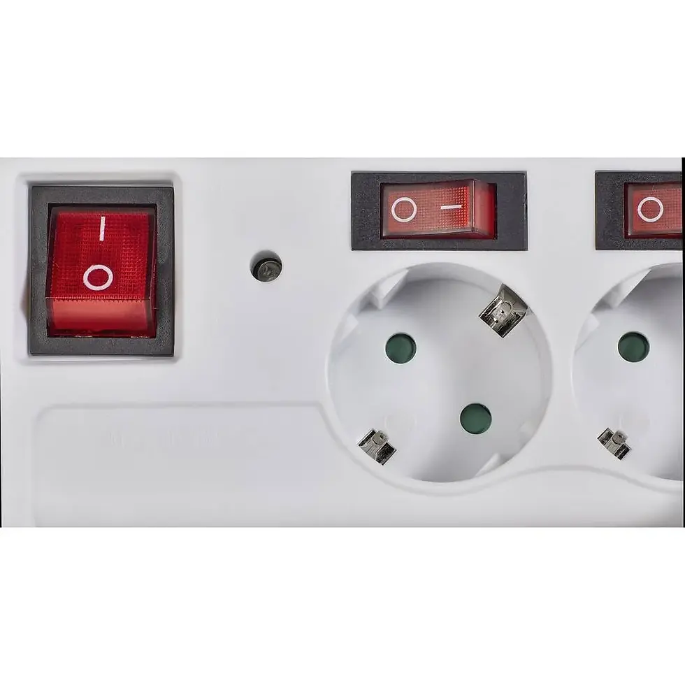 Thumbnail: Renkforce surge protection power strip white 3 pieces.