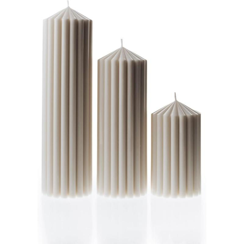 Ribbed Peak Pillar Candles