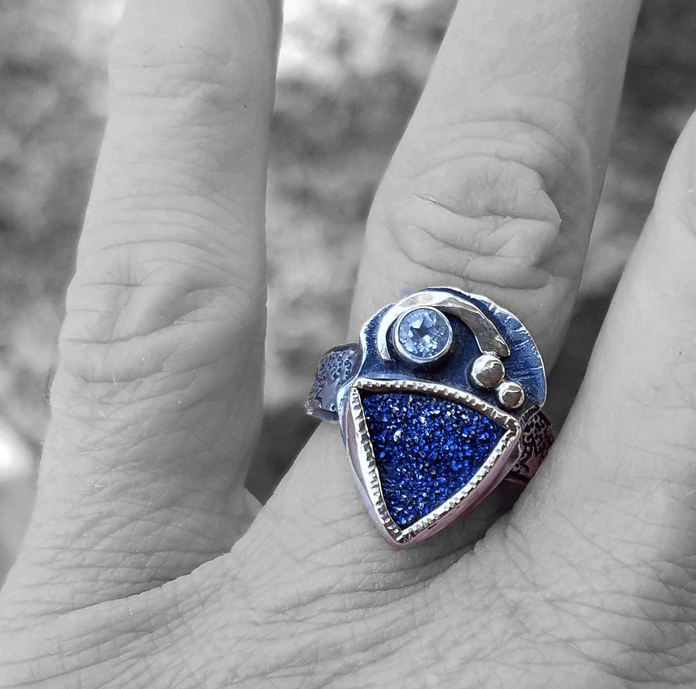 Thumbnail: Blue Druse Ring