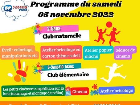 Programme du Samedi 05 novembre 2022
