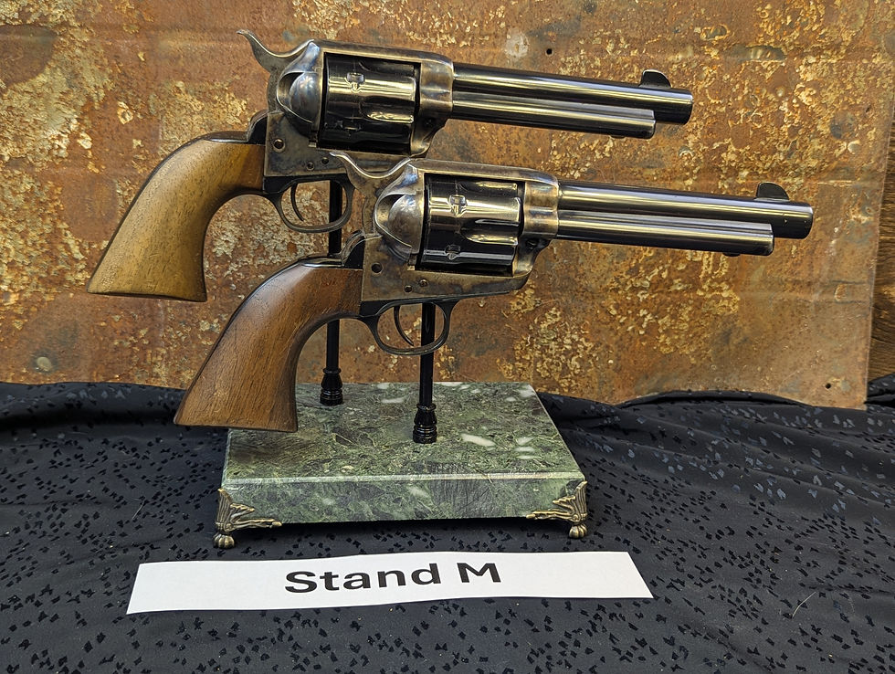 Thumbnail: Deluxe Stone Double Pistol Display Base - Revolver Stand - Cowboy Action Shootin