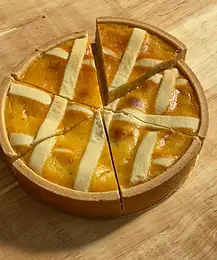 Traditional Italian pastiera made with cooked wheat at Fermento Bakery in Amsterdam