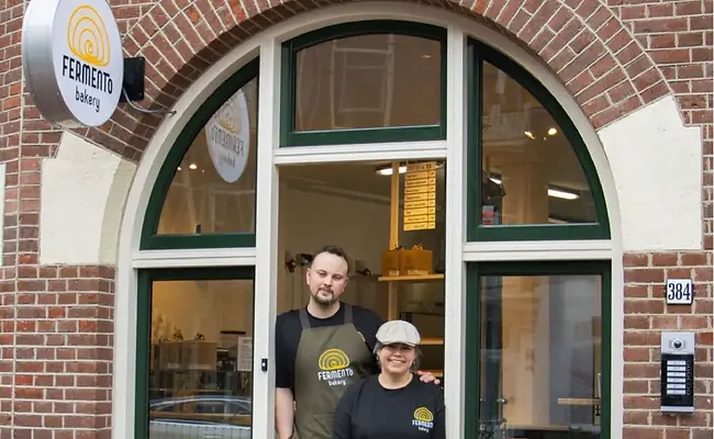 Fermento Bakery founders at the bakery in Amsterdam