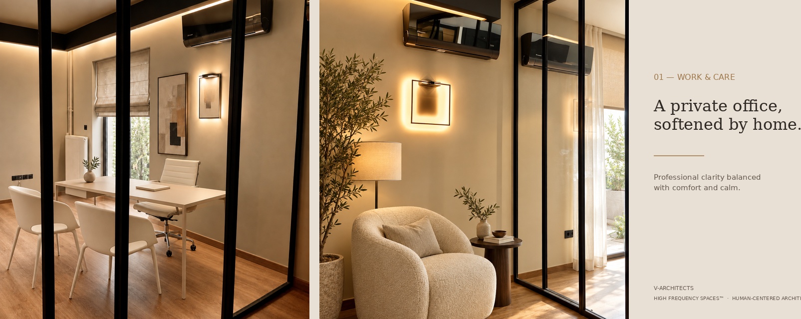 Private medical office and waiting corner in the Residence–Office Elliniko