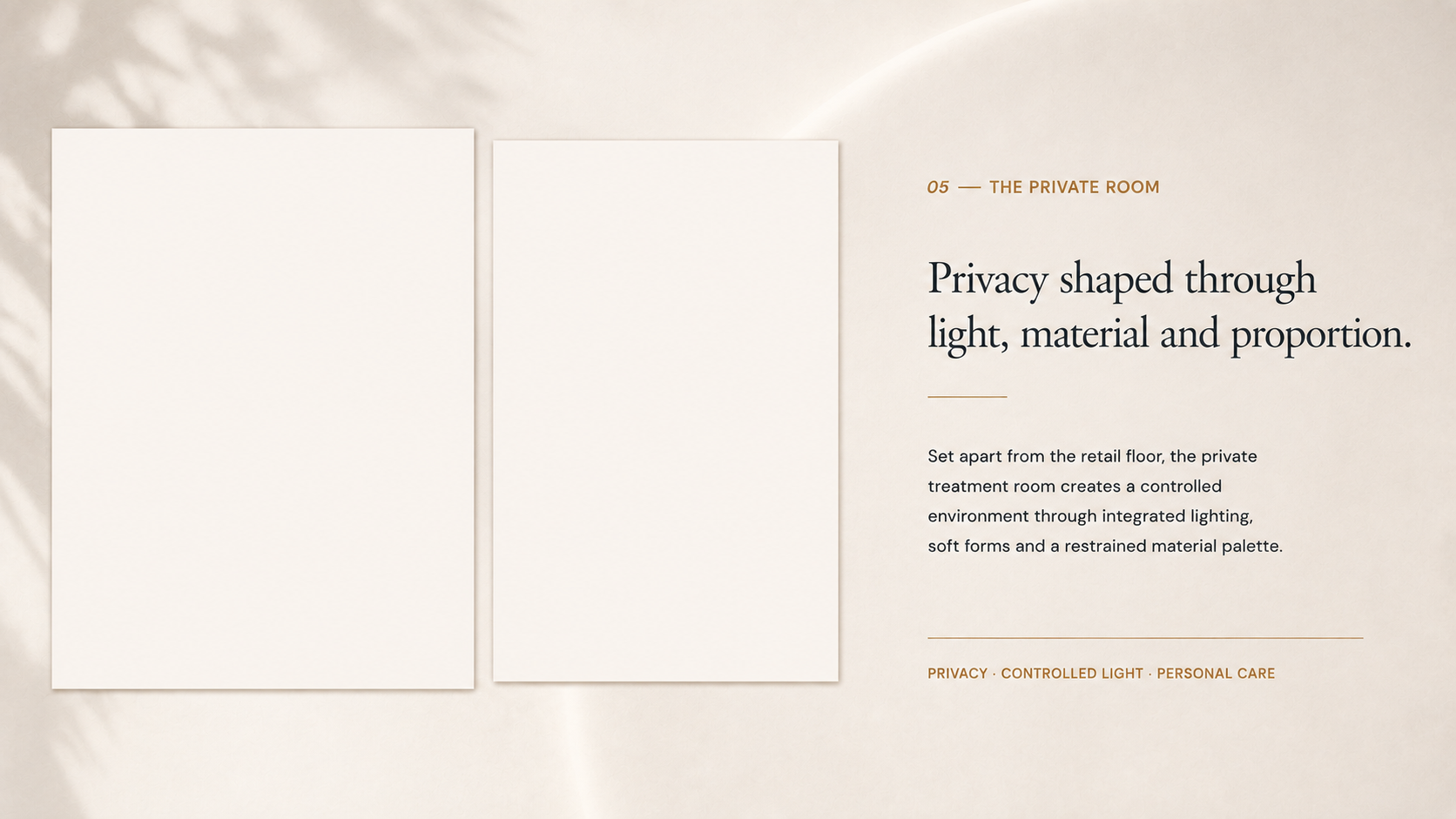 Strip 05 – The Private Room editorial section for the Vast Luxury project by V-Architects.