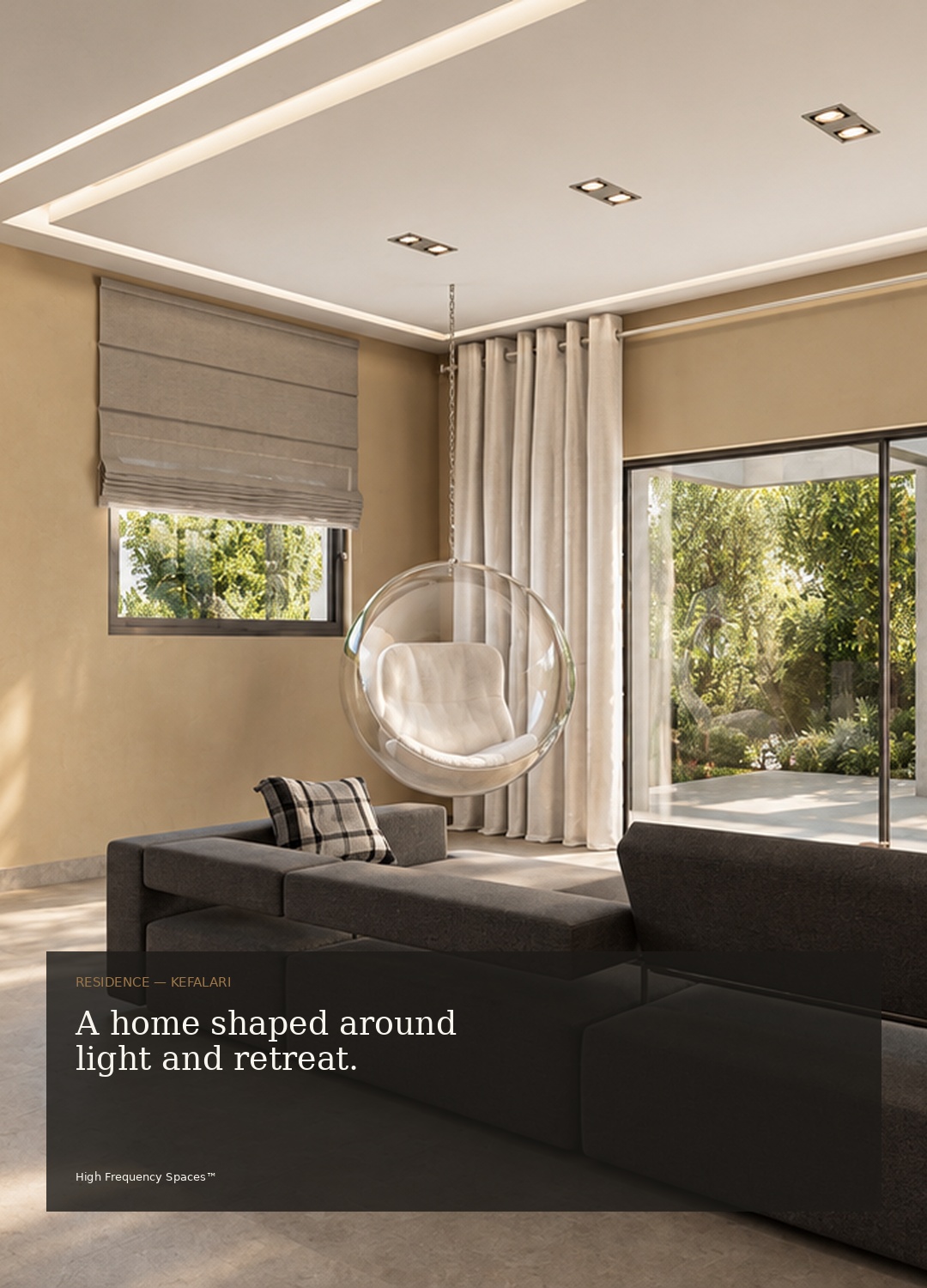 Main living and dining spaces at the Kefalari Residence