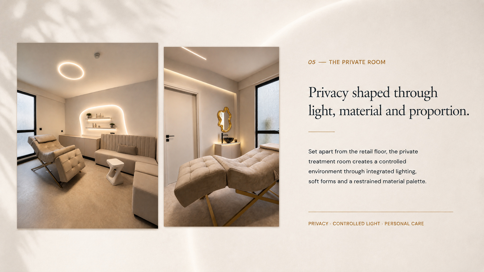Strip 05 – The Private Room editorial section for the Vast Luxury project by V-Architects.