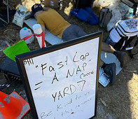 a race sign at the death at dupuis race