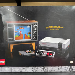 LEGO set 73714 Nintendo Entertainment System showing box on display