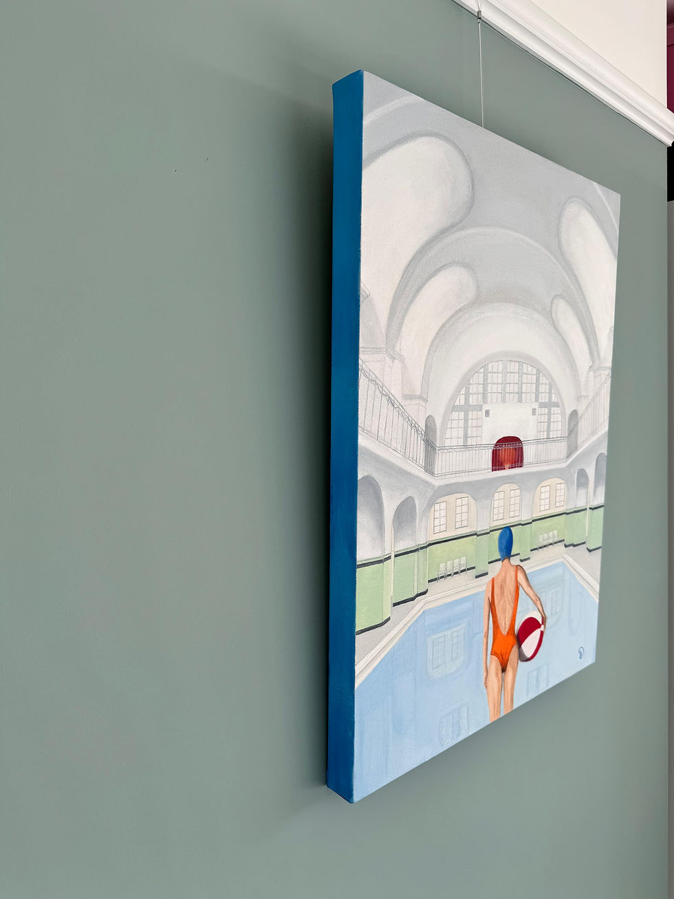 Thumbnail: The Baths - Original Oil on Box Canvas