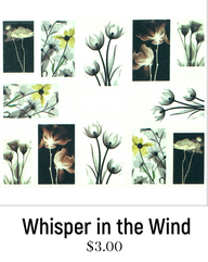 Whisper in the Wind Nail Decals. Full nail water decals to give some whispy floral fun to your DIY Halloween manicure. Jaysea Nails waterslide nail art decals.