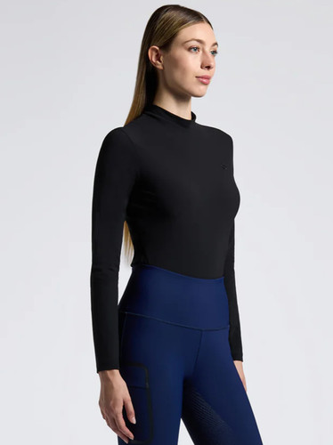 セール‼CAVALLERIA TOSCANA SIZE L ストレッチハイネック Cavalleria Toscana Jersey LS Mock Neck Shirt | Equestrian